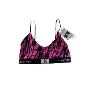 Calvin Klein Women's 1996 Bralette Palace Pink Tiger Print Size M NWT $30